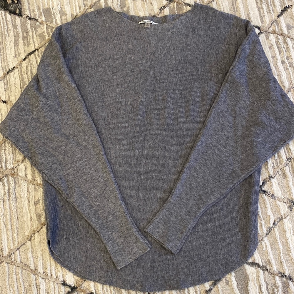 Vila Milano Heather Gray Ribbed Dolman Sweater